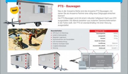 Anssems PTS Bauwagen 390x188x211 cm 1400 kg